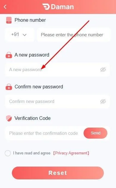 create a new password